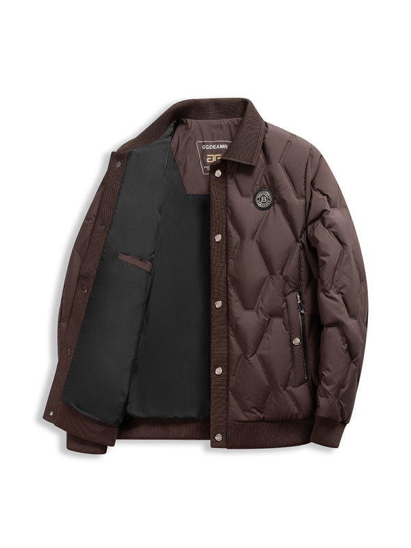 商务翻领轻羽绒服秋冬新款男士90新国标羽绒服防寒保暖羽绒男外套