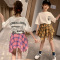女童夏装新款韩版套装儿童洋气套裙短袖潮衣格子裙子两件套