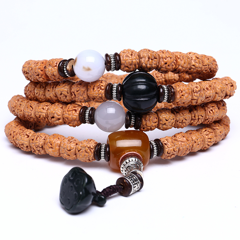 月印百川金刚菩提108颗手串男女款多圈手链青玉南瓜珠佛珠手串