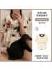 夏季新款带胸垫女士睡衣短袖七分裤套装卡通休闲简约家居服可外穿