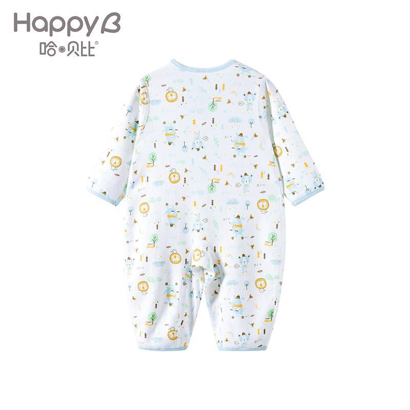 哈贝比（happyB）婴儿春装连体衣新生儿纯棉衣服宝宝长袖爬爬服打底男女哈衣爬服 3-18个月哈衣