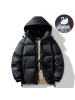 男装冬季羽绒服男士新款白鹅绒黑金连帽百搭户外保暖加厚宽松外套