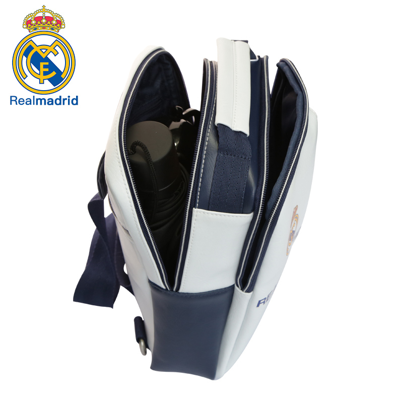皇家马德里Realmadrid官方正品时尚男女士多功能大容量手提运动户外登山休闲健身训练商旅行电脑单肩小挎书包背包白色