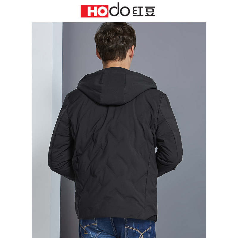 HODO红豆男装冬季男士羽绒服轻时尚连帽休闲加厚保暖羽绒服男外套
