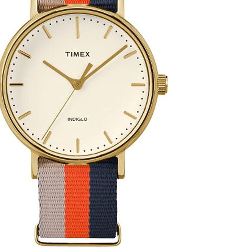 天美时timex时尚简约女士腕表帆布表带石英手表tw2p91600
