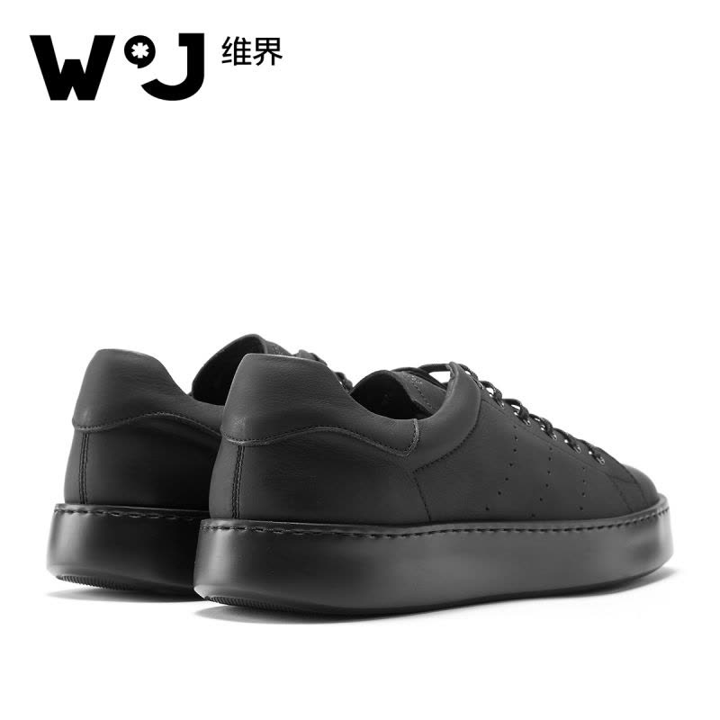 维界维界春季韩版真皮潮流新款时尚男士个性板鞋青年厚底耐磨休闲鞋男图片