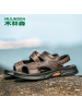 木林森凉鞋2022夏季新款真皮沙滩鞋男士软底凉拖耐磨防滑两用拖鞋