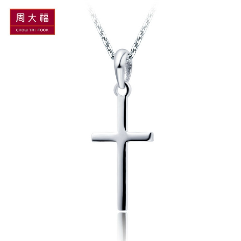 周大福首饰十字架pt950白金铂金坠pt74056