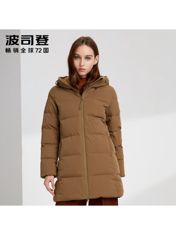 波司登羽绒服女中长款新款休闲连帽冬季保暖外套