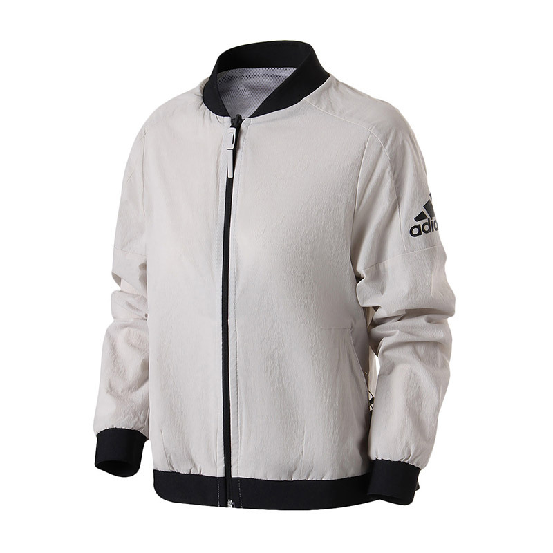 【自营】adidas阿迪达斯女子夹克外套飞行领休闲运动服CV5478 L CV5478灰色