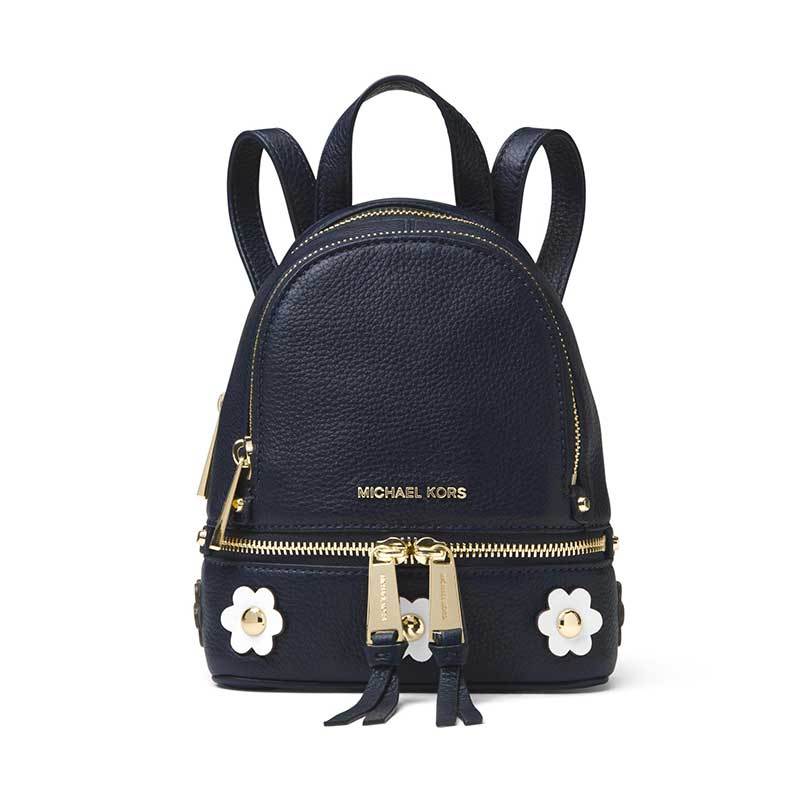 MICHAEL KORS 迈克·科尔斯双肩包 女软荔枝纹牛皮花草休闲拉链背包MINI 30S8GEZB0U