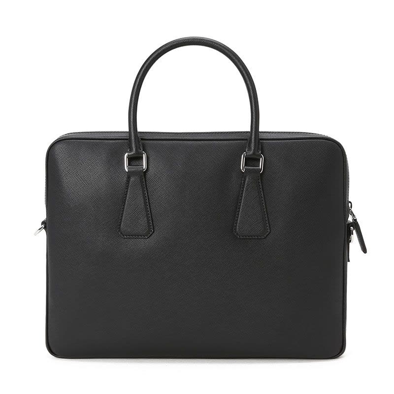 普拉达 PRADA 公文包 字母LOGO光面皮2VE368 OOX银扣 男士手提包图片