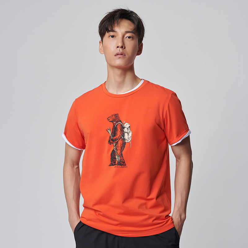 （OUTDOORPRODUCTS）运动户外男士卡通原创印花棉T恤弹力透气短袖OFTX202102