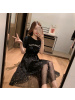 【秀衣记】连衣裙夏季女装A字裙亮片网纱短袖裙子学生韩版宽松中长款仙女裙