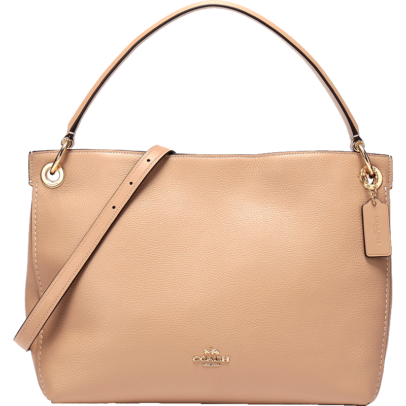 coach蔻驰奢侈品女士抛光粒面皮革clarkson半月包手提单肩包24947