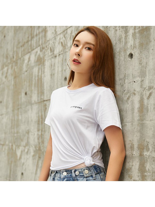 高梵宽松短袖T恤女ins超火潮网红白色韩版纯棉黑色学生打底内搭夏