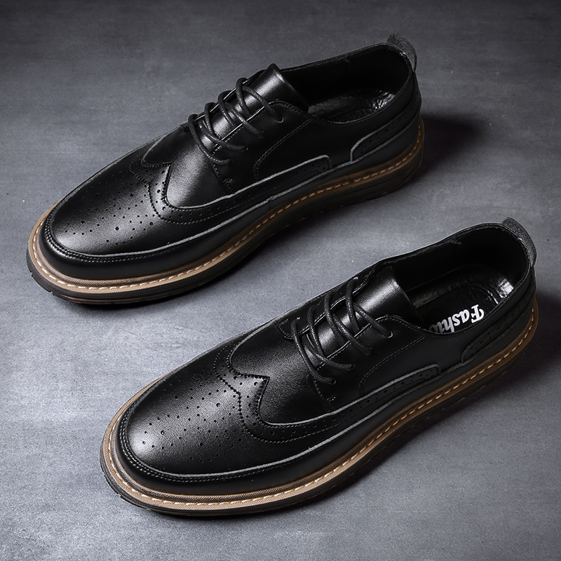 木林森男鞋2021年春秋新款韩版潮流板鞋耐磨百搭男士休闲皮鞋青年时尚