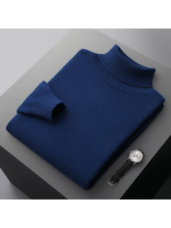 男士羊毛衫高领加厚毛衣内搭保暖长袖针织套头毛衫秋冬打底