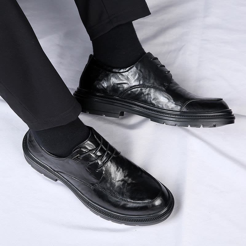 高端皮鞋男士2025春季纯皮新款商务正装真皮透气休闲伴郎结婚鞋图片