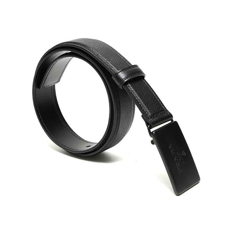 prada普拉达男士皮革板扣式皮带腰带2cm199053