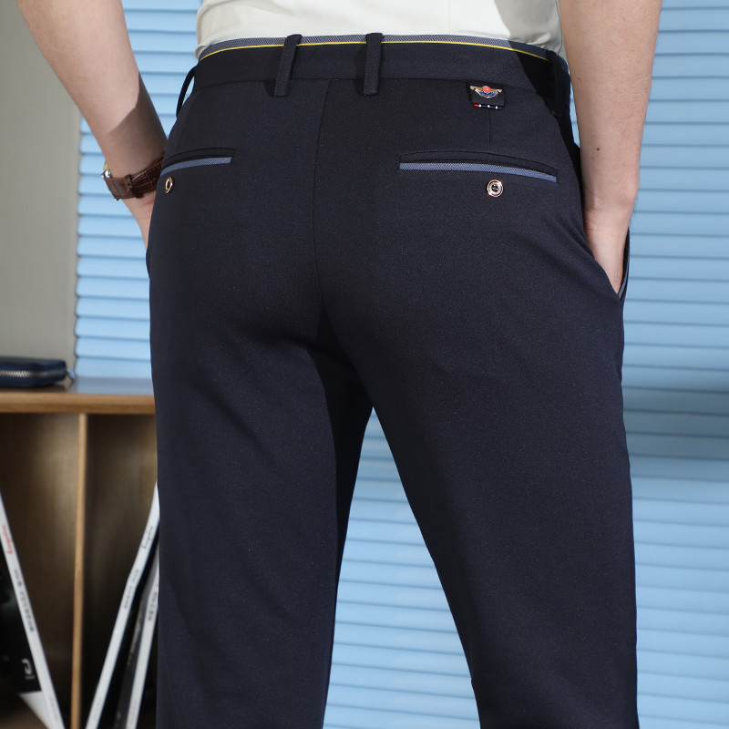 fortei富铤西裤男士修身西装裤商务宽松直筒小脚休闲西服裤子男