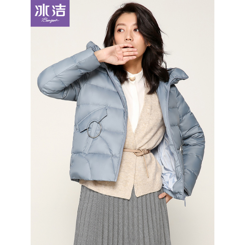 冰洁短款羽绒服连帽厚款保暖冬装时尚宽松女上衣外套J80143002
