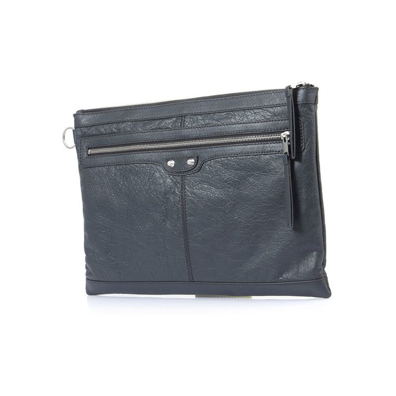 巴黎世家包 BALENCIAGA包奢侈品包 深灰色拉链徽标手拿包273023图片