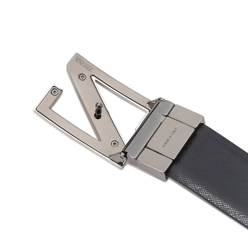 杰尼亚zegna男士牛皮z字搭扣可裁剪双面旋转皮带腰带lhavob029iz