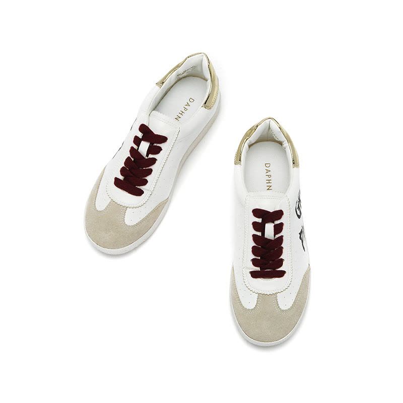 达芙妮新款系带涂鸦系带单鞋图片