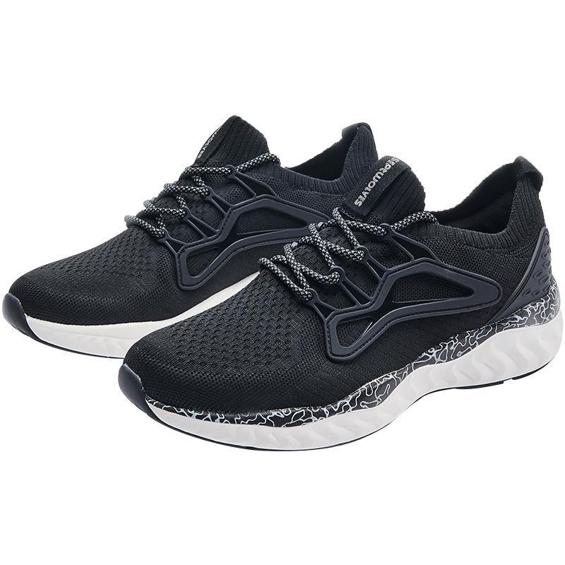 【预估价158】七匹狼男鞋2020年时尚运动休闲低帮纯色系带网面懒人