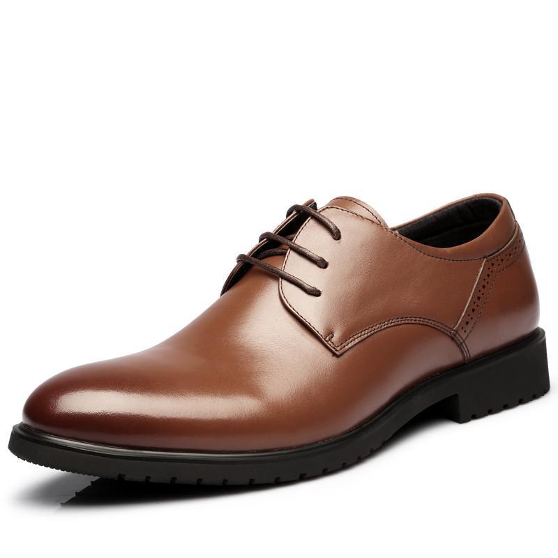 法国品牌burbupps芭步仕2018秋尚新头层牛皮男皮鞋结婚鞋黑色系带真皮