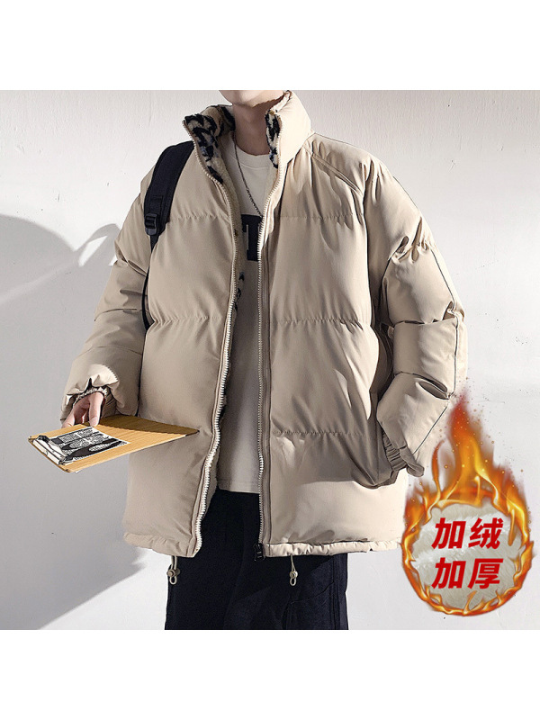 男装秋冬季棉衣男士立领棉袄新款加厚保暖加绒棉服潮牌面包服外套