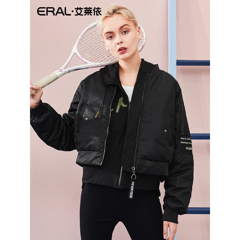 ERAL/艾莱依2018女式短款立领时尚直筒羽绒服外套617102001