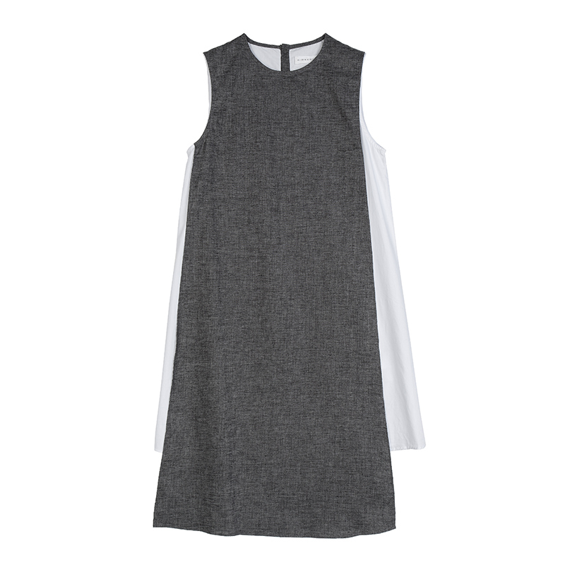 sdeer圣迪奥女装搭片设计简约廓形连衣裙