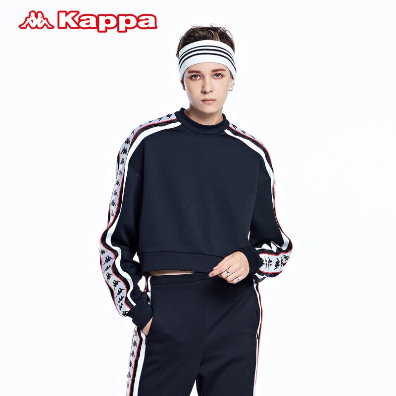 KAPPA/卡帕女子运动服秋款休闲圆领串标针织卫衣|K0762WT30图片