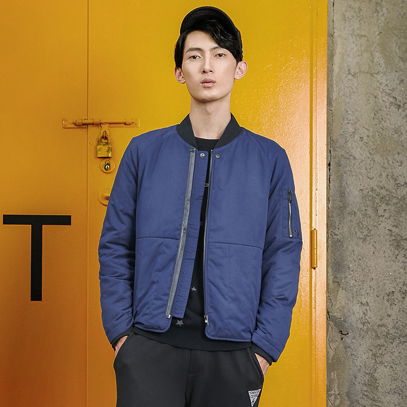 柒牌SEVEN男装棉衣商务休闲时尚保暖纯色简约棉服拉链棒球领外套青年
