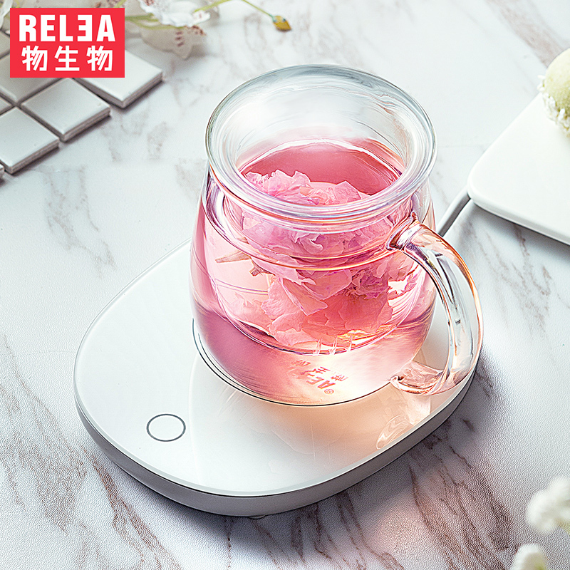 物生物(RELEA)恒温宝加热杯垫垫玻璃杯加热底座茶壶加热器 云端恒温器