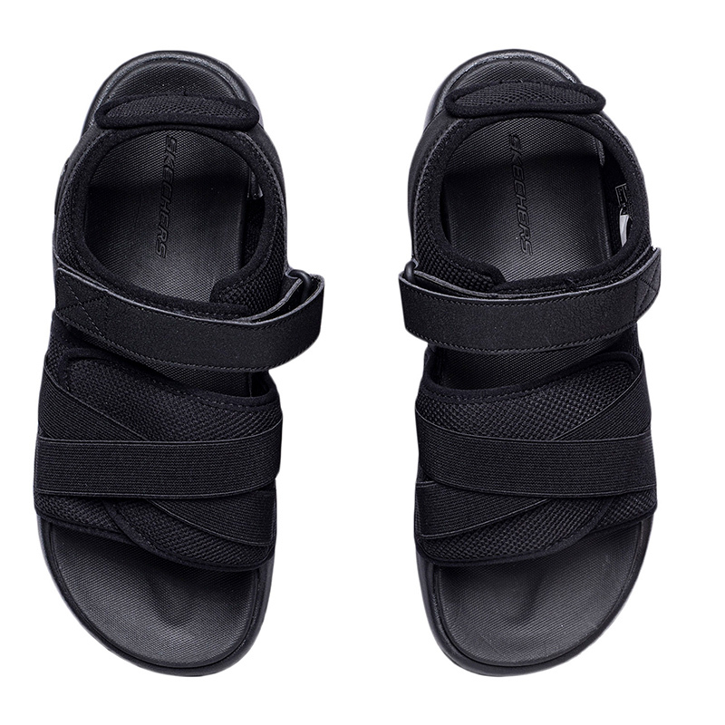 【自营】Skechers斯凯奇男鞋2021夏季新品魔术贴搭带露趾凉鞋沙滩鞋51731