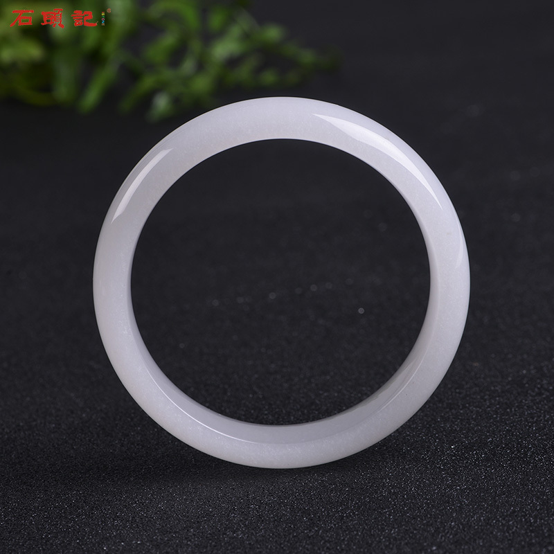 istone石头记京白玉手镯女天然玉石水晶手环送妈妈送老婆首饰