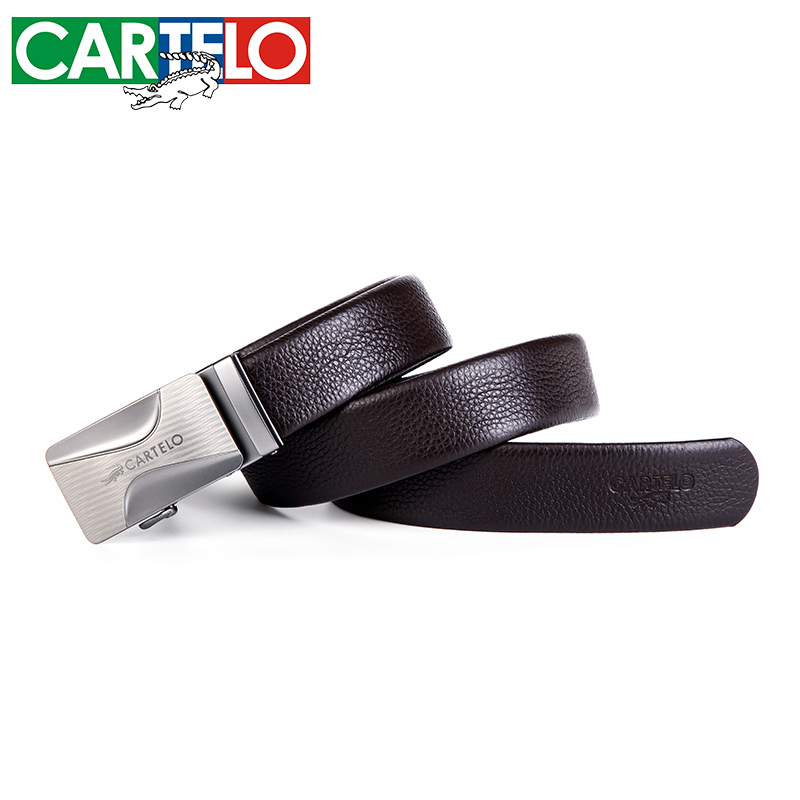 卡帝乐鳄鱼男士皮带头层牛皮青年休闲自动扣腰带男真皮商务裤带dpm5sm