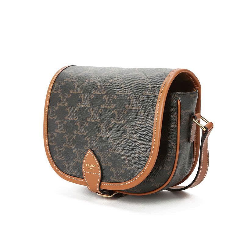 【预定】CELINE FOLCO TRIOMPHE帆布中号手袋 涂层帆布/牛皮革 18*17*6.5CM图片