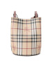 BURBERRY Lorne 经典格纹 小号水桶包拼粉肩带 斜挎包4057156