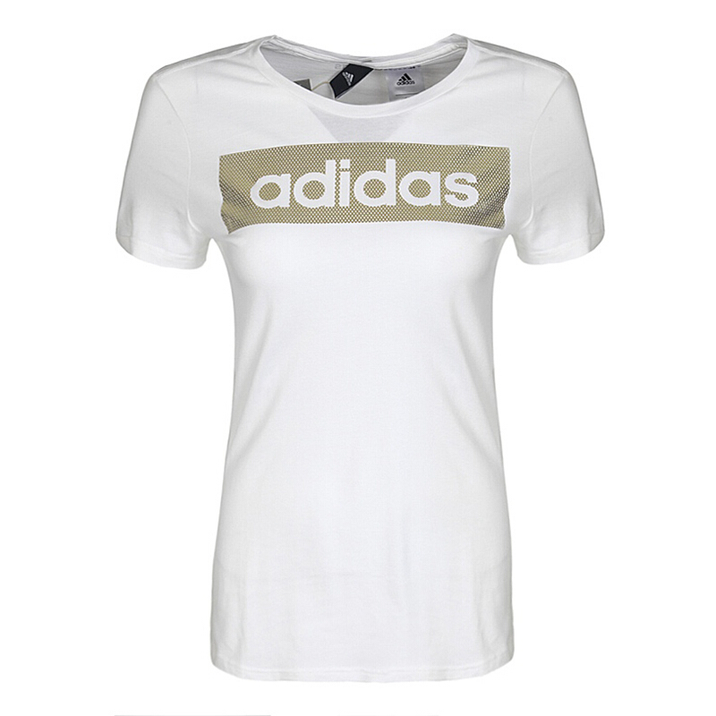 Adidas阿迪达斯女子短袖2018新款运动圆领透气修身显瘦T恤CD1981