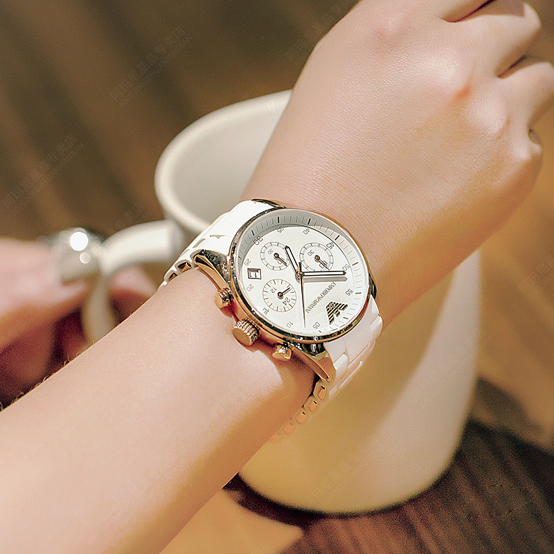 阿玛尼emporioarmani欧美品牌圆形防水女士腕表表时尚潮流运动石英表