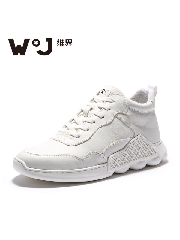 维界2018新款男鞋秋季韩版时尚系带运动休闲鞋小白鞋个性原宿风鞋