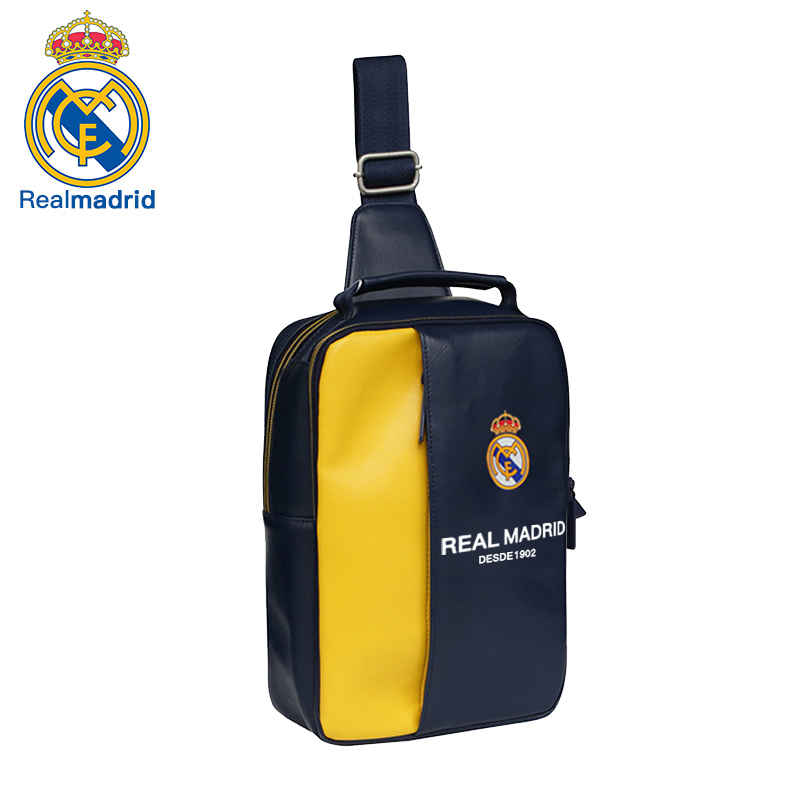 皇家马德里Realmadrid官方正品时尚男女士多功能大容量手提运动户外登山休闲健身训练商旅行电脑单肩小挎书包背包蓝色