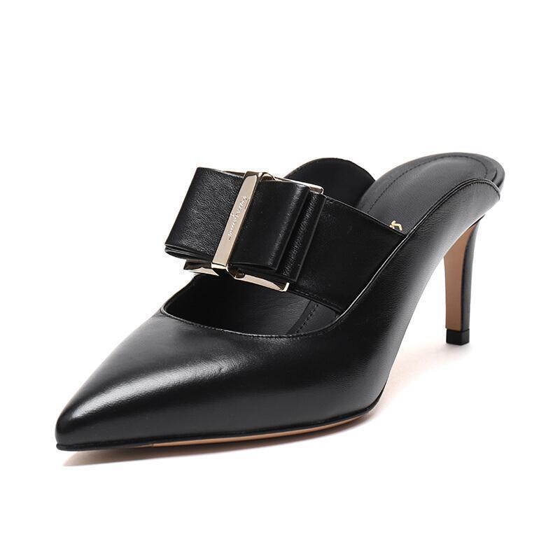 Salvatore Ferragamo 萨瓦托·菲拉格慕 女士羊皮蝴蝶结尖头高跟鞋 0724997