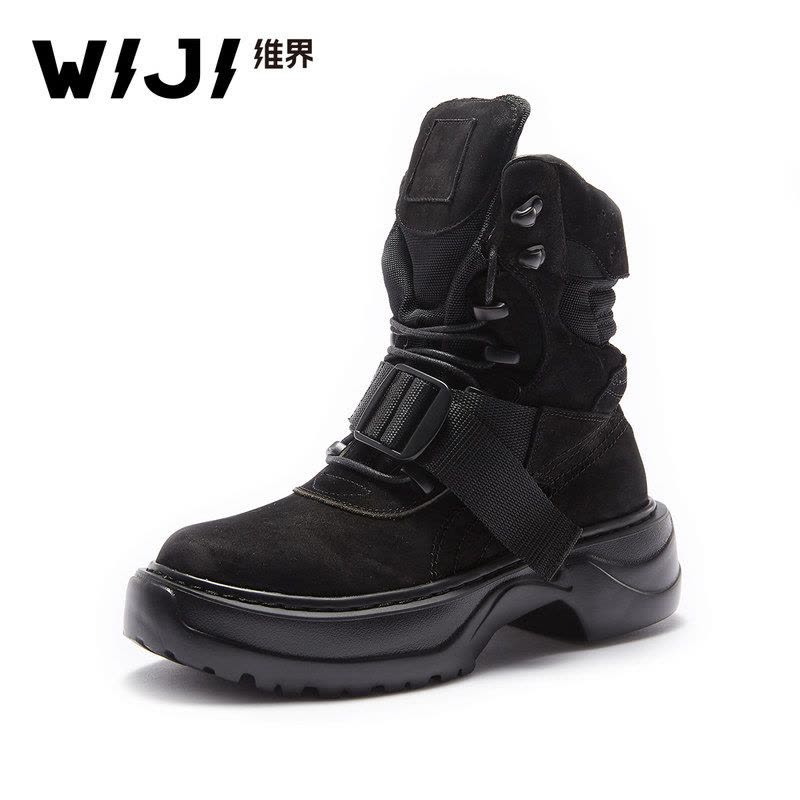 WIJI2019春季新款时装靴休闲时尚潮流女靴青春个性欧美气质女鞋女图片