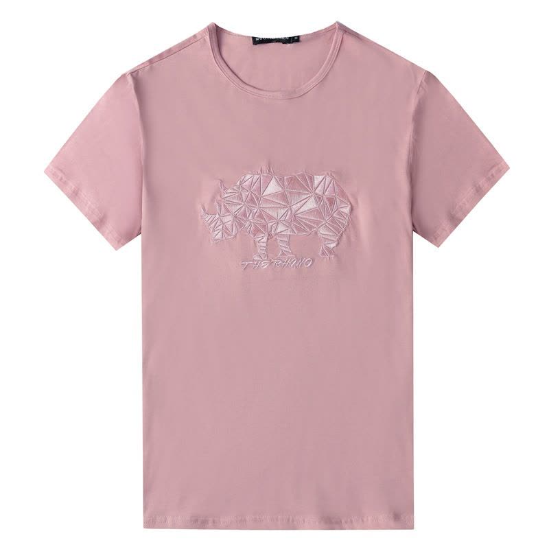 Ceen Bulled2022年夏季短袖T恤男装圆领体恤犀牛刺绣小衫半袖衫半截图片