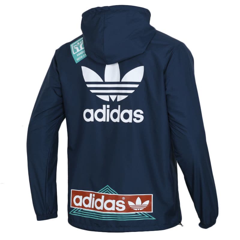 Adidas阿迪达斯外套男2019夏季新款三叶连帽休闲运动夹克DX4218图片
